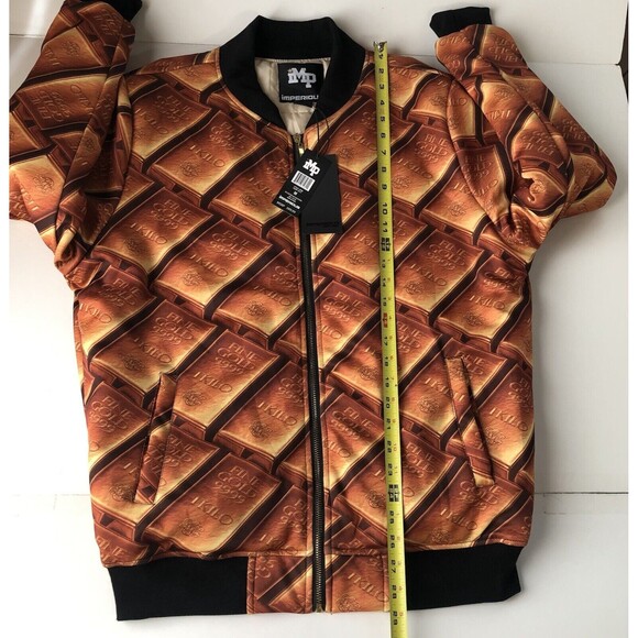 Imperious Men’s Bomber Gold Bar Jacket Size Medium NWT - Picture 6 of 13